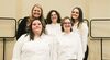 Chorus students are shown at the District 7 concert in Abingdon. Pictured are front row, left to right: Renee Bledsoe, and Samantha Cavin. Pictured are, back row, left to right: Lee and Thomas Walker Choral Director Cari Belcher, Liz Crumley, and Hailey Parsons.